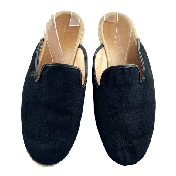 Saks fifth avenue Slip On Canvas Women's size 39 Black Espadrille Flat size 8 US - Picture 2 of 4
